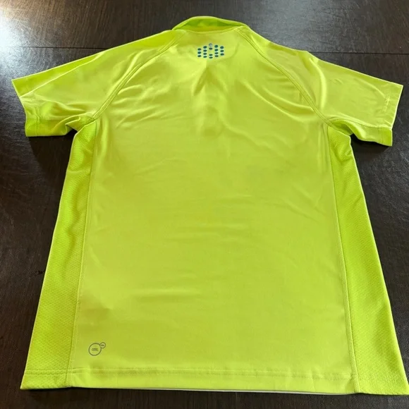 Puma Men's Short Green Blue Striped Dry Cell Button Shirt Sz M - Picture 9 of 12